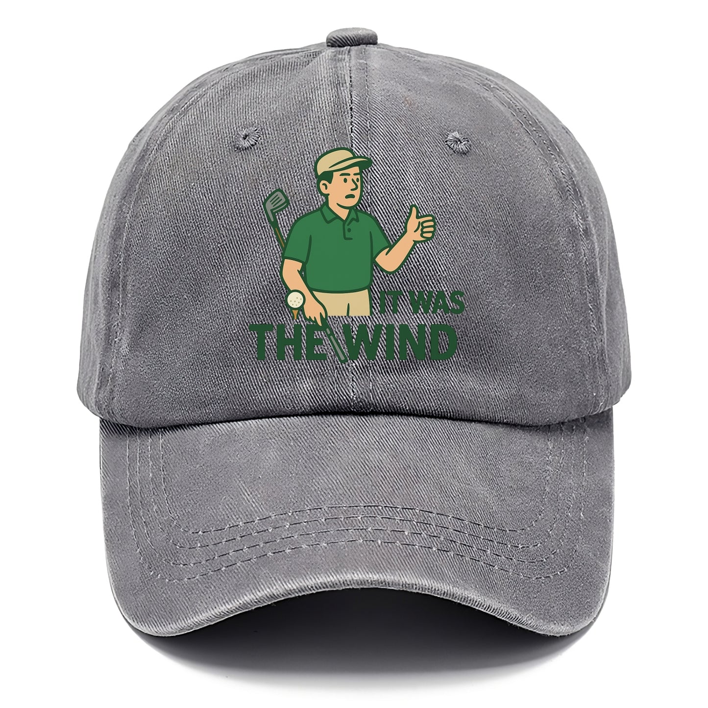 Golfer blaming the wind with hair perfectly still - "It Was the Wind" - classic excuse - Classic Cap - Urban Haze(Grey)
