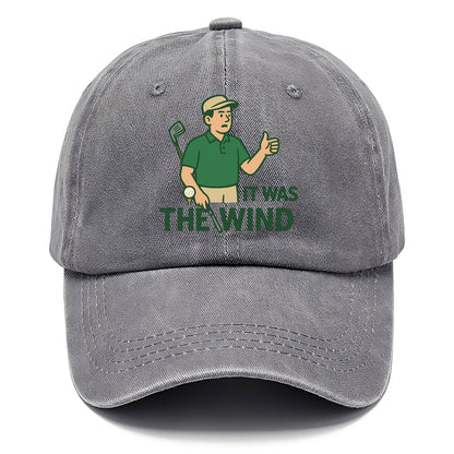Golfer blaming the wind with hair perfectly still - "It Was the Wind" - classic excuse - Classic Cap - Urban Haze(Grey)