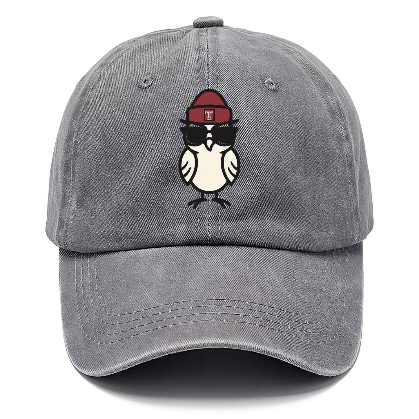 Philadelphia Owl wearing Temple beanie with T patch - Classic Cap - Urban Haze(Grey)