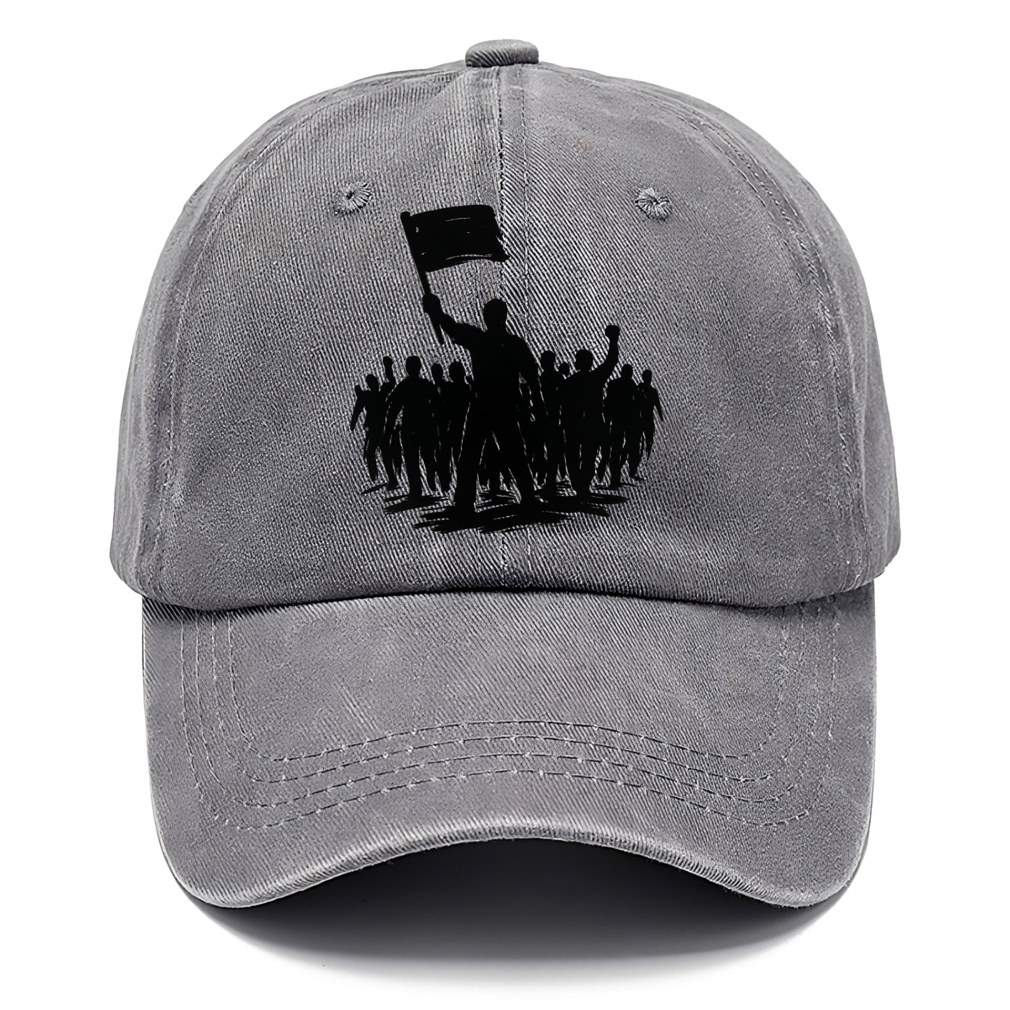 Crowd of protesters marching - solidarity movement ink painting - Classic Cap - Urban Haze(Grey)