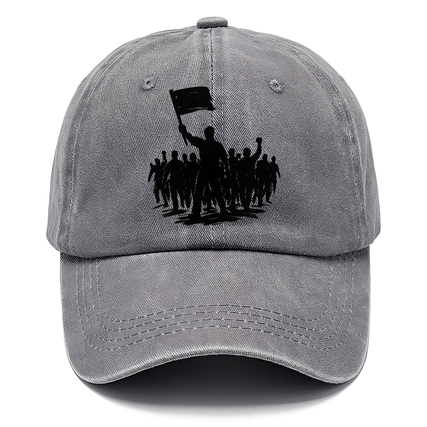 Crowd of protesters marching - solidarity movement ink painting - Classic Cap - Urban Haze(Grey)