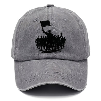 Crowd of protesters marching - solidarity movement ink painting - Classic Cap - Urban Haze(Grey)