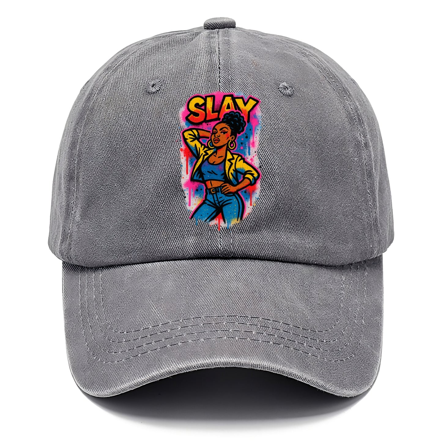 Empowered figure striking confident pose - "slay" culture, fierce and fabulous energy - Classic Cap - Urban Haze(Grey)
