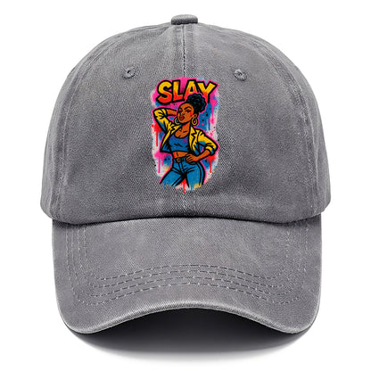 Empowered figure striking confident pose - "slay" culture, fierce and fabulous energy - Classic Cap - Urban Haze(Grey)