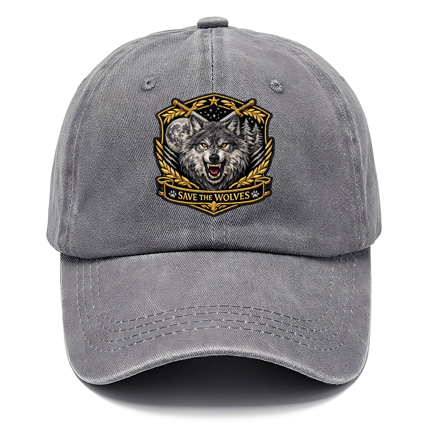 SAVE THE WOLVES - wolf moon in gray , predator protection - Classic Cap - Urban Haze(Grey)