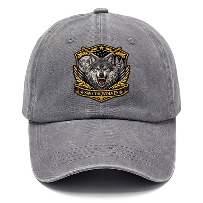 SAVE THE WOLVES - wolf moon in gray , predator protection - Classic Cap - Urban Haze(Grey)