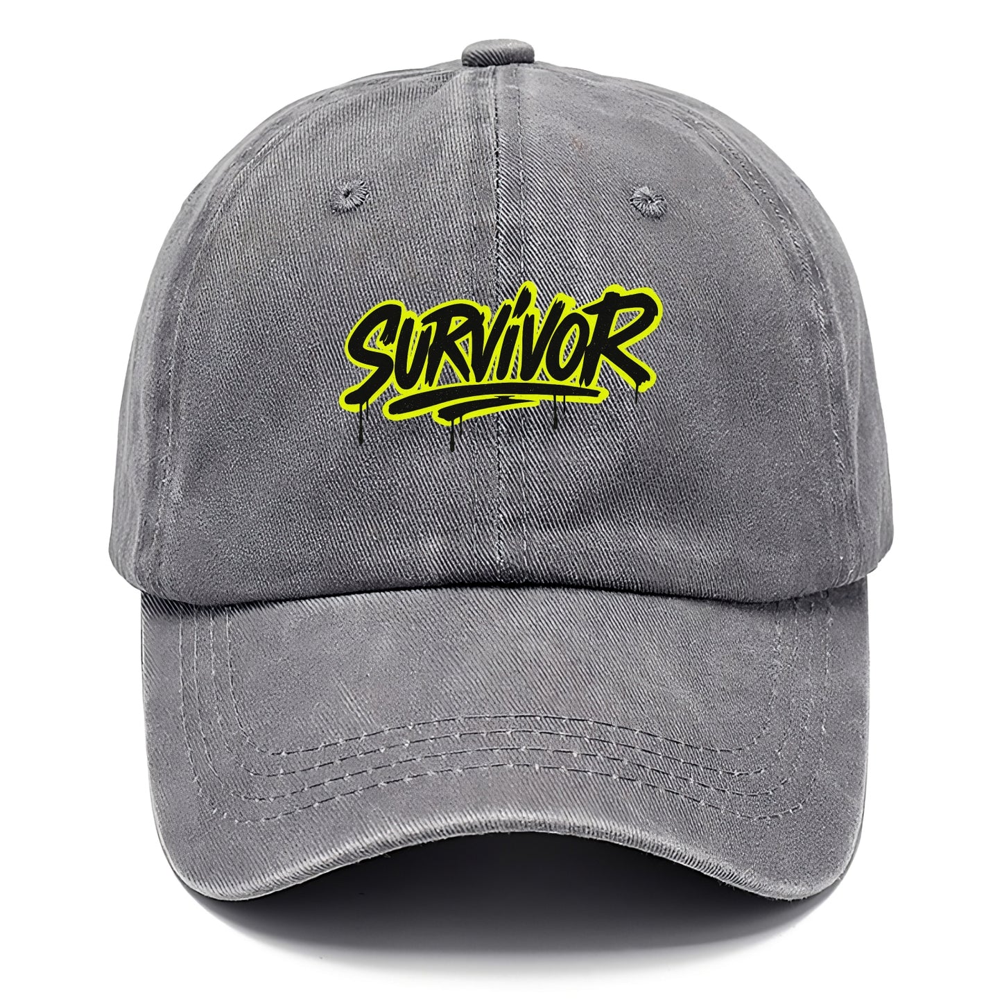 Bold typography design - "SURVIVOR" - overcomer, still standing, made it through - Classic Cap - Urban Haze(Grey)