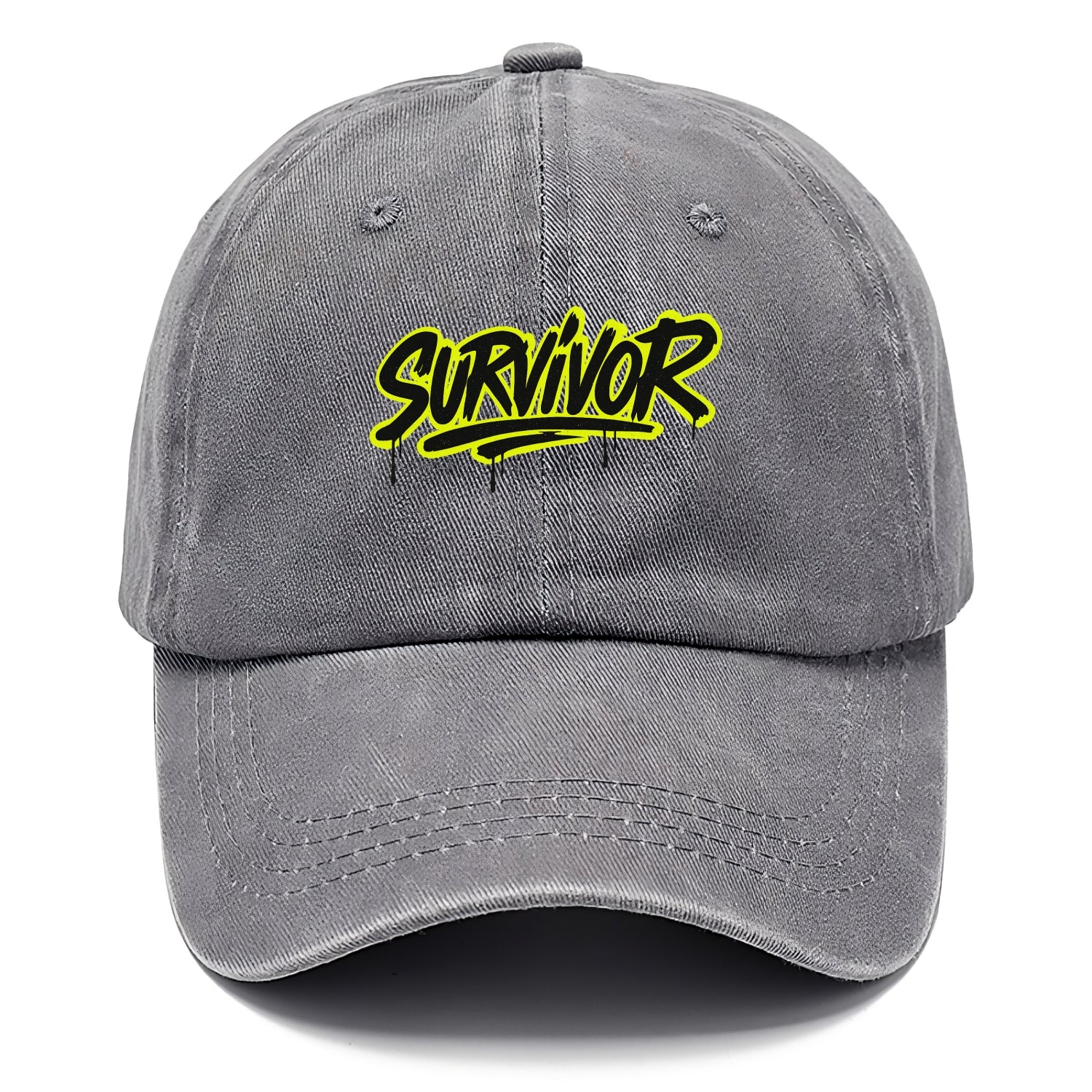Bold typography design - "SURVIVOR" - overcomer, still standing, made it through - Classic Cap - Urban Haze(Grey)