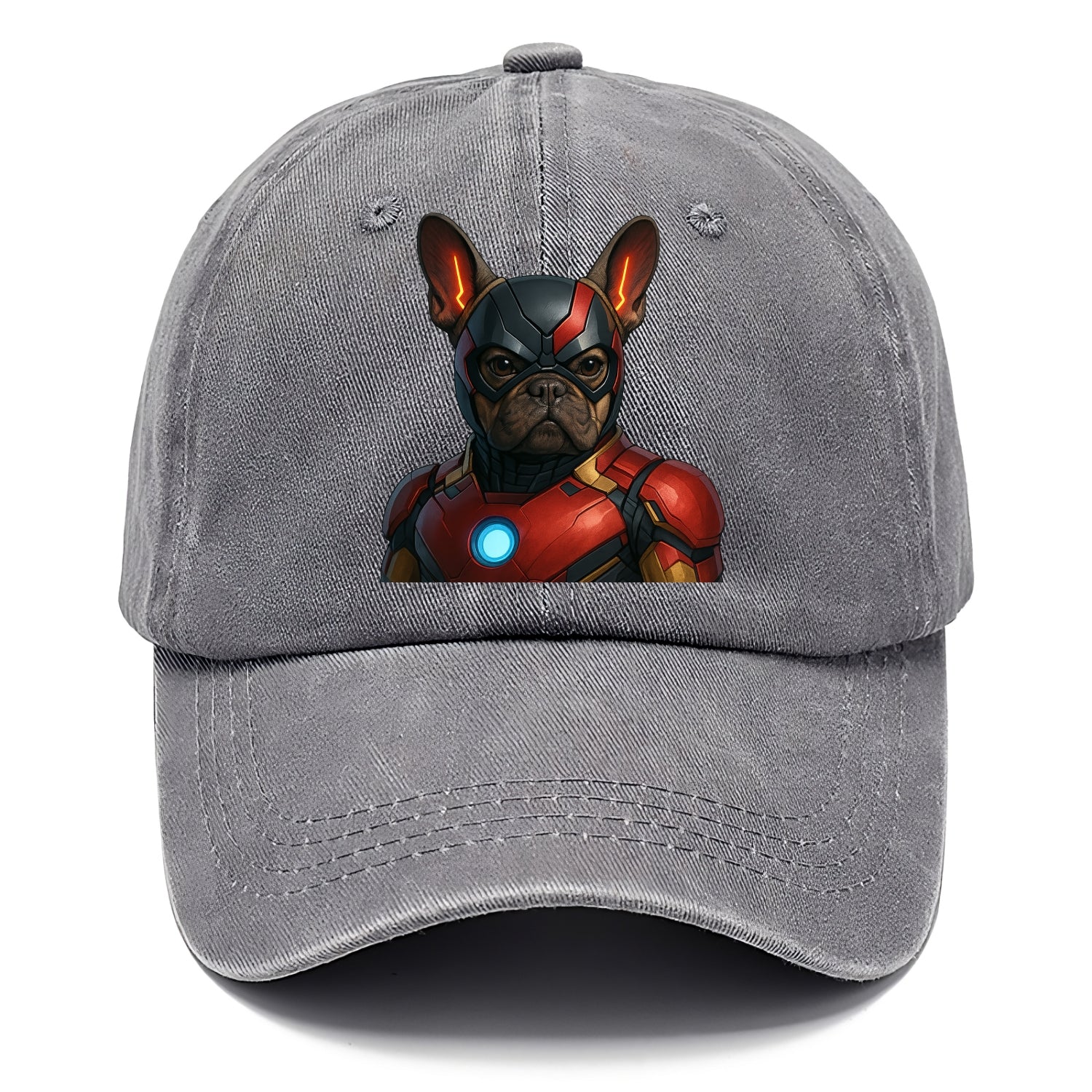 French Bulldog Iron Man  - Classic Cap - Urban Haze(Grey)