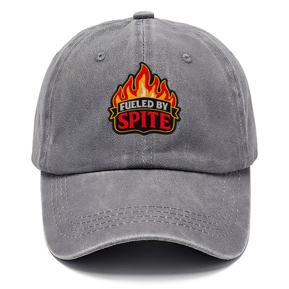 FUELED BY SPITE - fire with text in black and red , petty motivation - Classic Cap - Urban Haze(Grey)