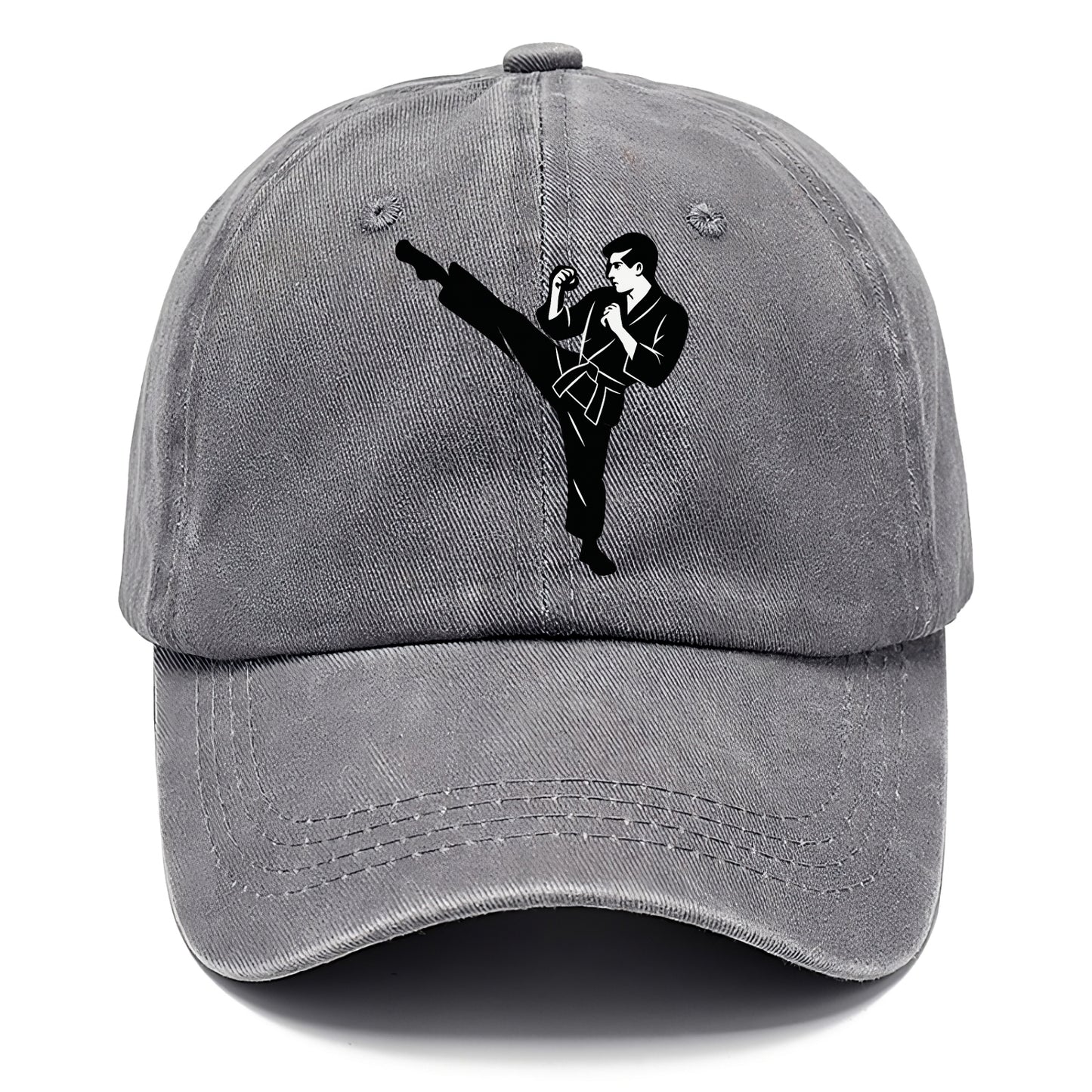 Martial artist performing a high kick - Classic Cap - Urban Haze(Grey)