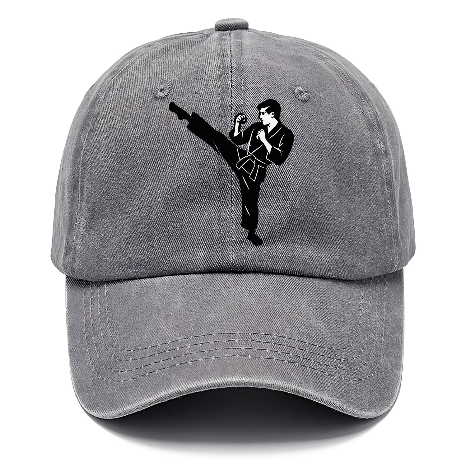 Martial artist performing a high kick - Classic Cap - Urban Haze(Grey)
