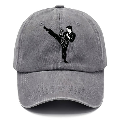 Martial artist performing a high kick - Classic Cap - Urban Haze(Grey)