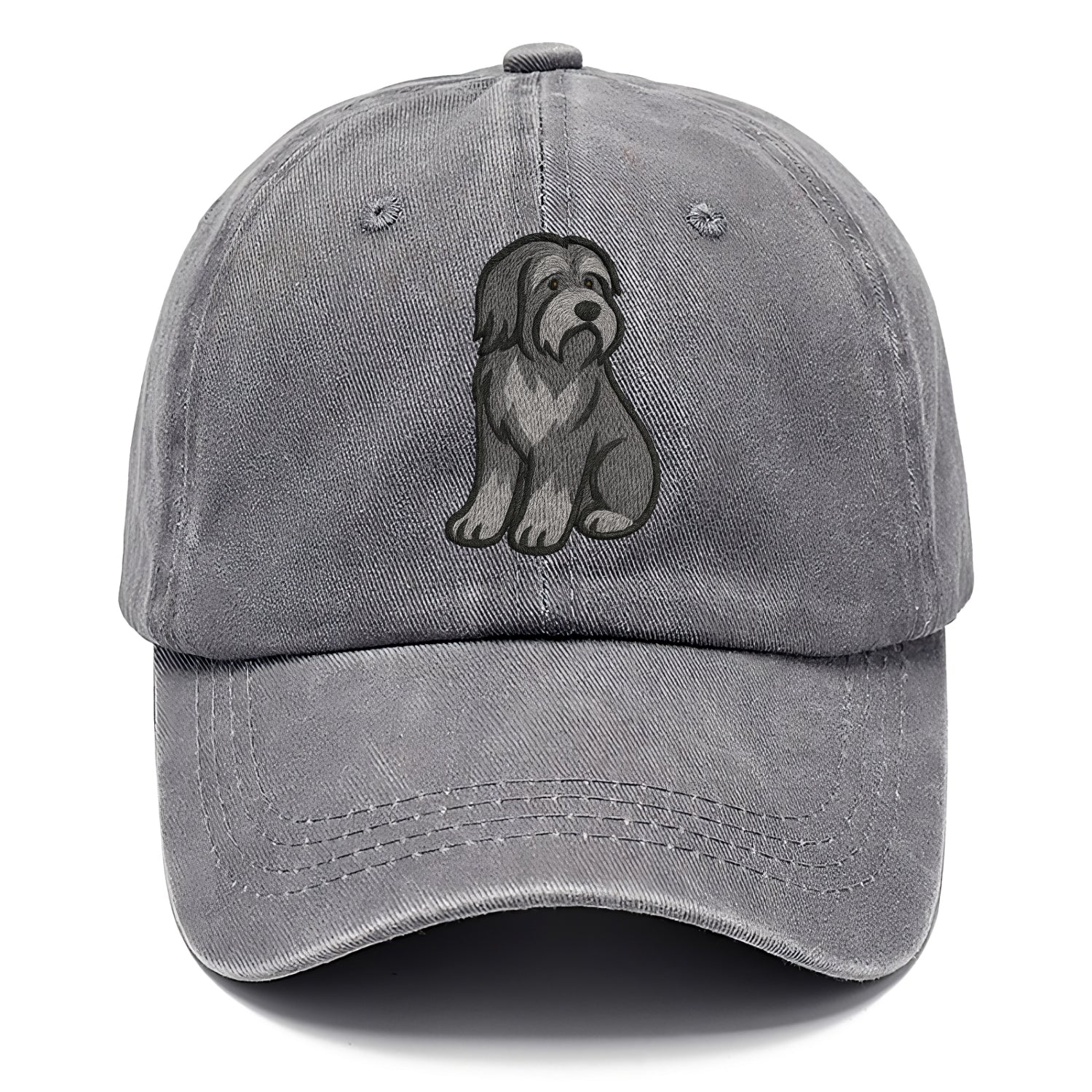 Bearded Collie - Gray shaggy coat embroidered pose - Classic Cap - Urban Haze(Grey)