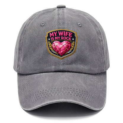 MY WIFE IS MY ROCK - pink rock heart - pink - solid wife - Classic Cap - Urban Haze(Grey)