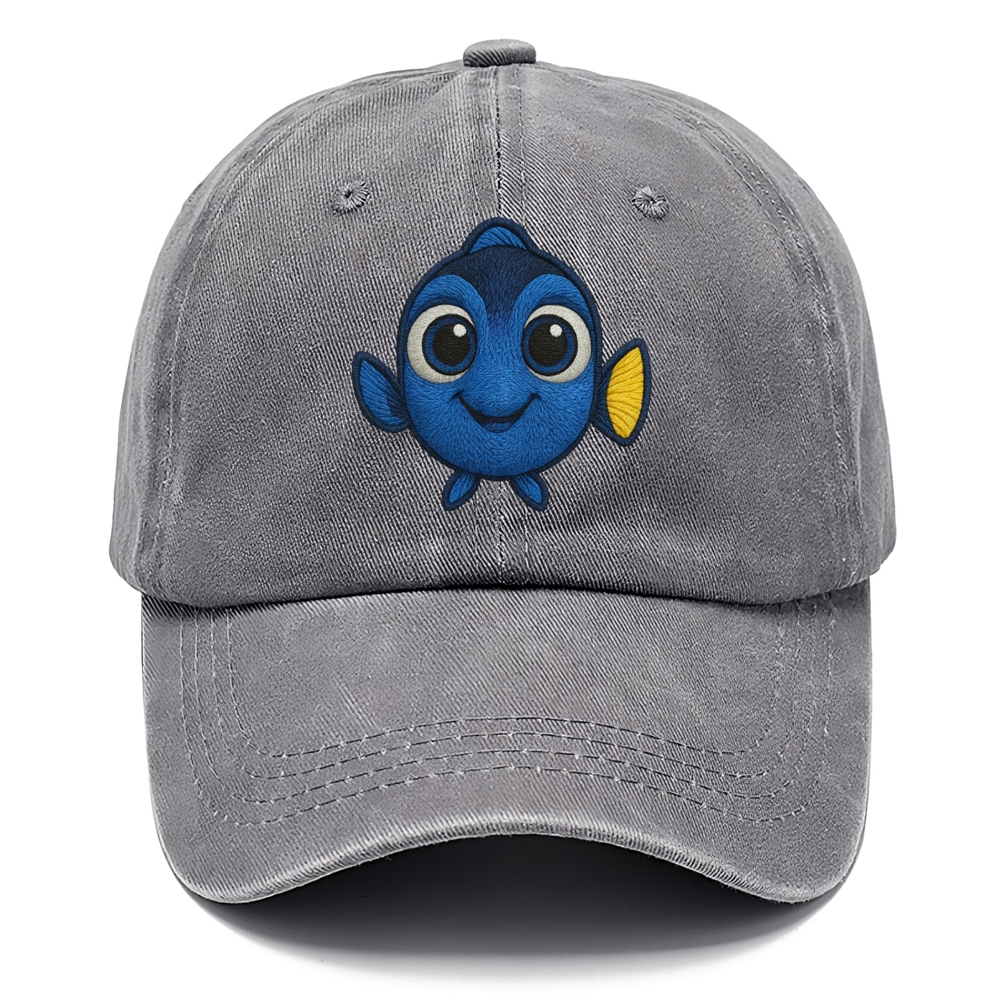 Baby Blue Tang - bright blue with yellow tail, big eyes, front-facing, Dory-style - Classic Cap - Urban Haze(Grey)