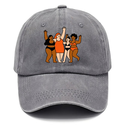 Diverse body types celebrating together - body positivity movement, all bodies are - Classic Cap - Urban Haze(Grey)