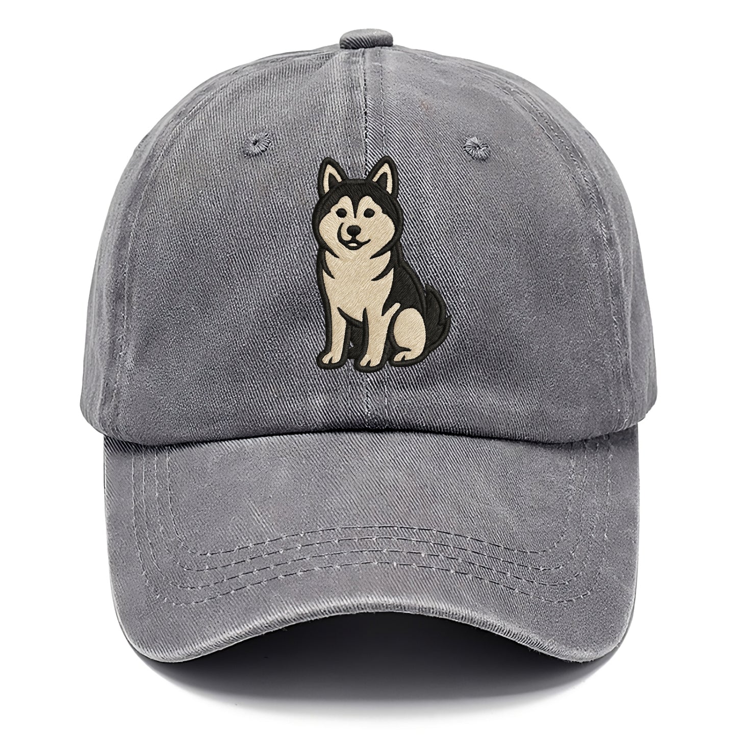 Pomsky - Pomeranian-Husky mix sitting po Classic Cap - Urban Haze(Grey)