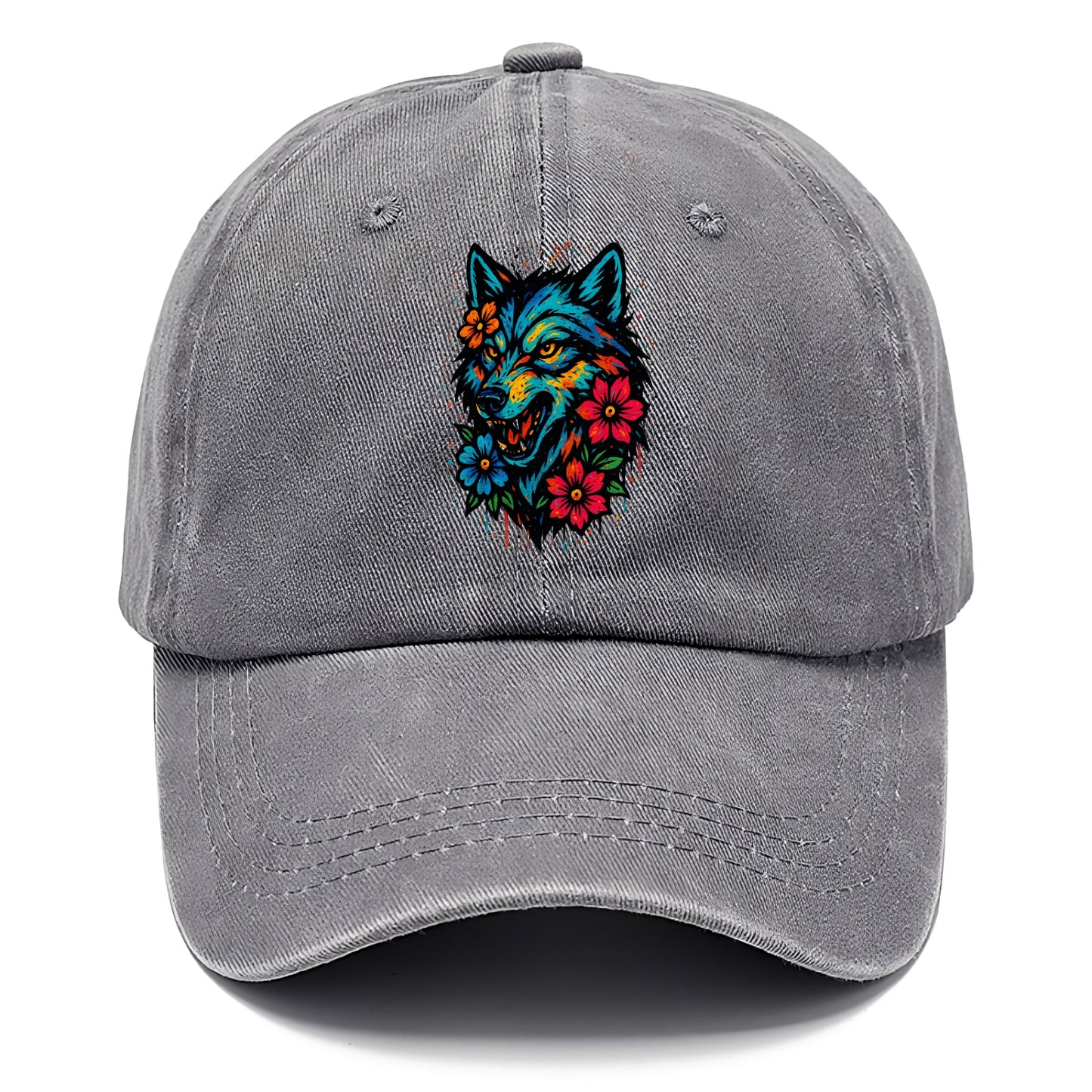 Floral Wolf Garden  - Classic Cap - Urban Haze(Grey)