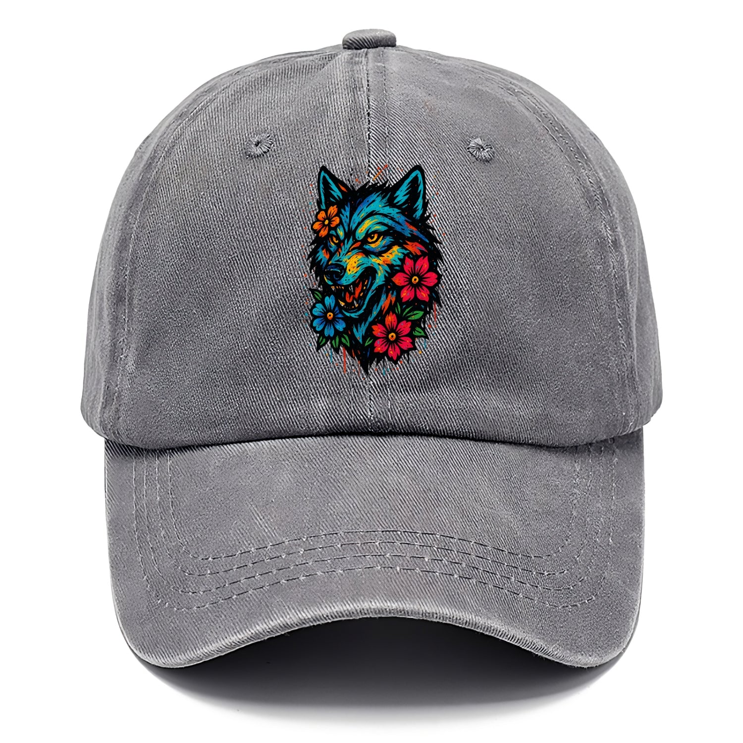 Floral Wolf Garden  - Classic Cap - Urban Haze(Grey)