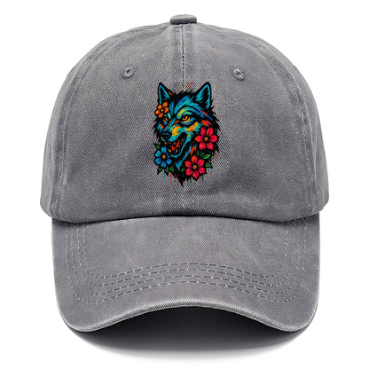 Floral Wolf Garden  - Classic Cap - Urban Haze(Grey)