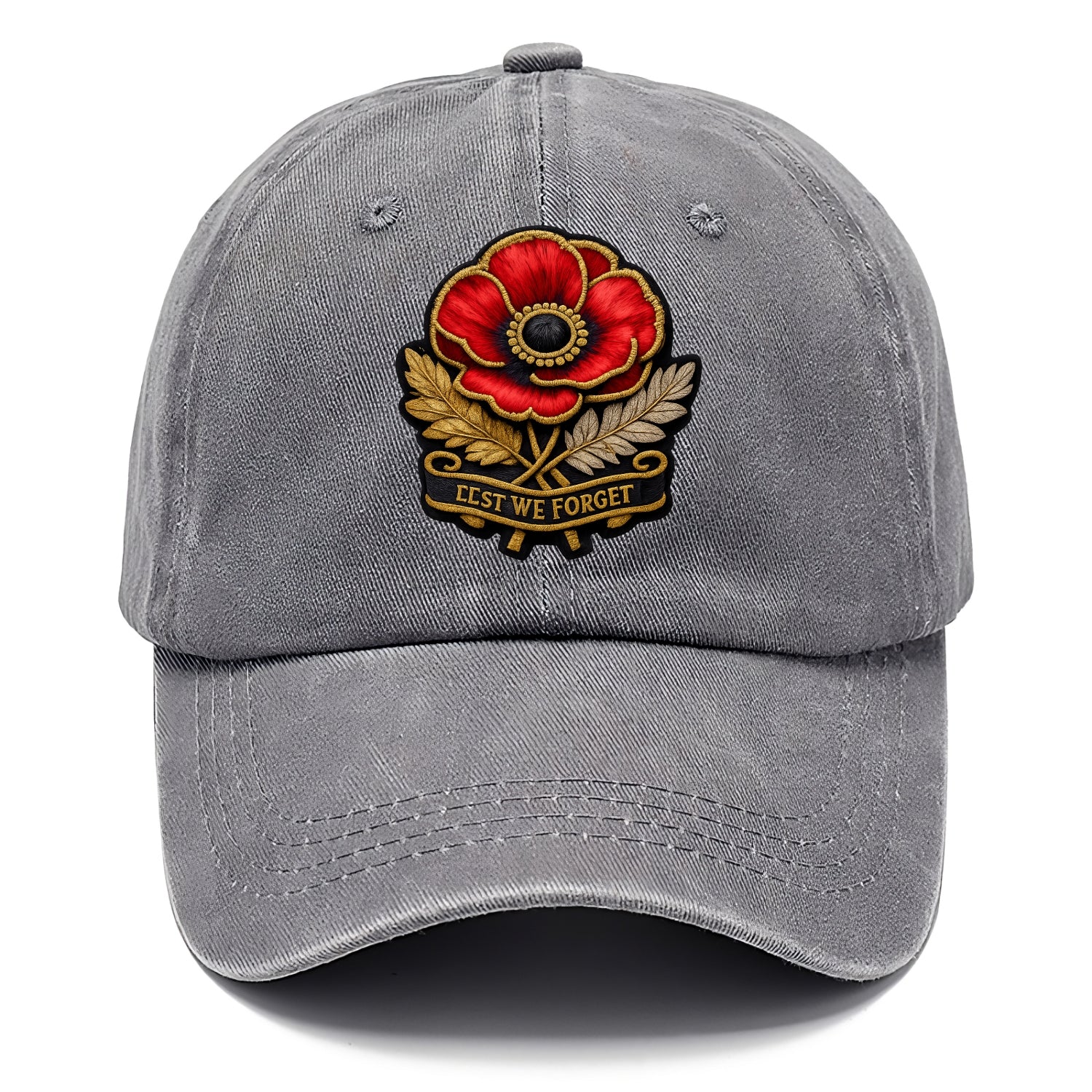 MEMORIAL POPPY - red poppy flower in scarlet , remembrance - Classic Cap - Urban Haze(Grey)
