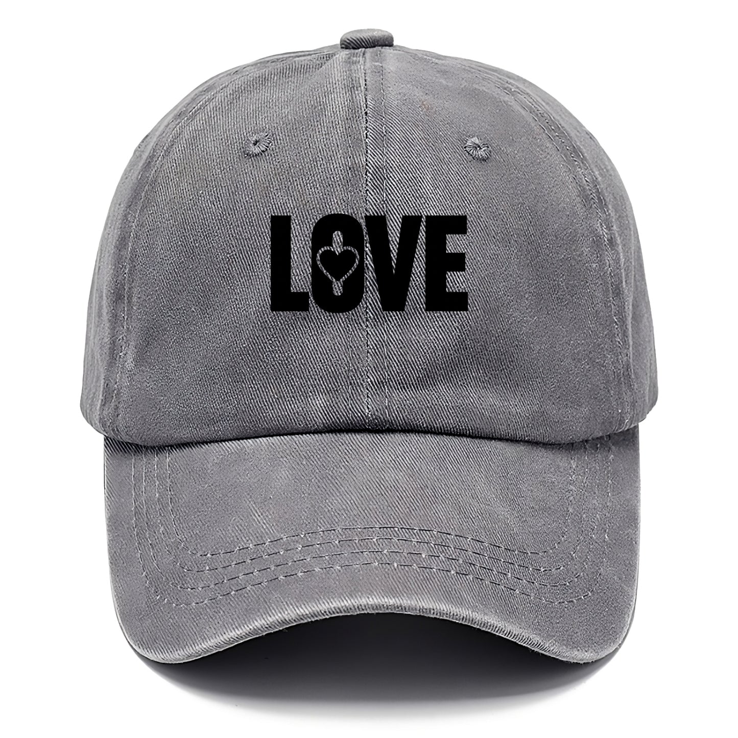 Bold typography design - "LOVE" - universal connection, heart centered - Classic Cap - Urban Haze(Grey)