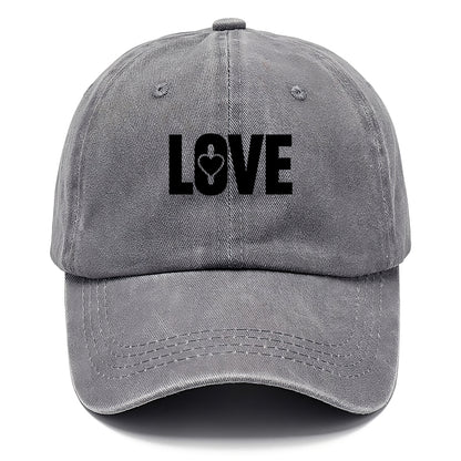 Bold typography design - "LOVE" - universal connection, heart centered - Classic Cap - Urban Haze(Grey)