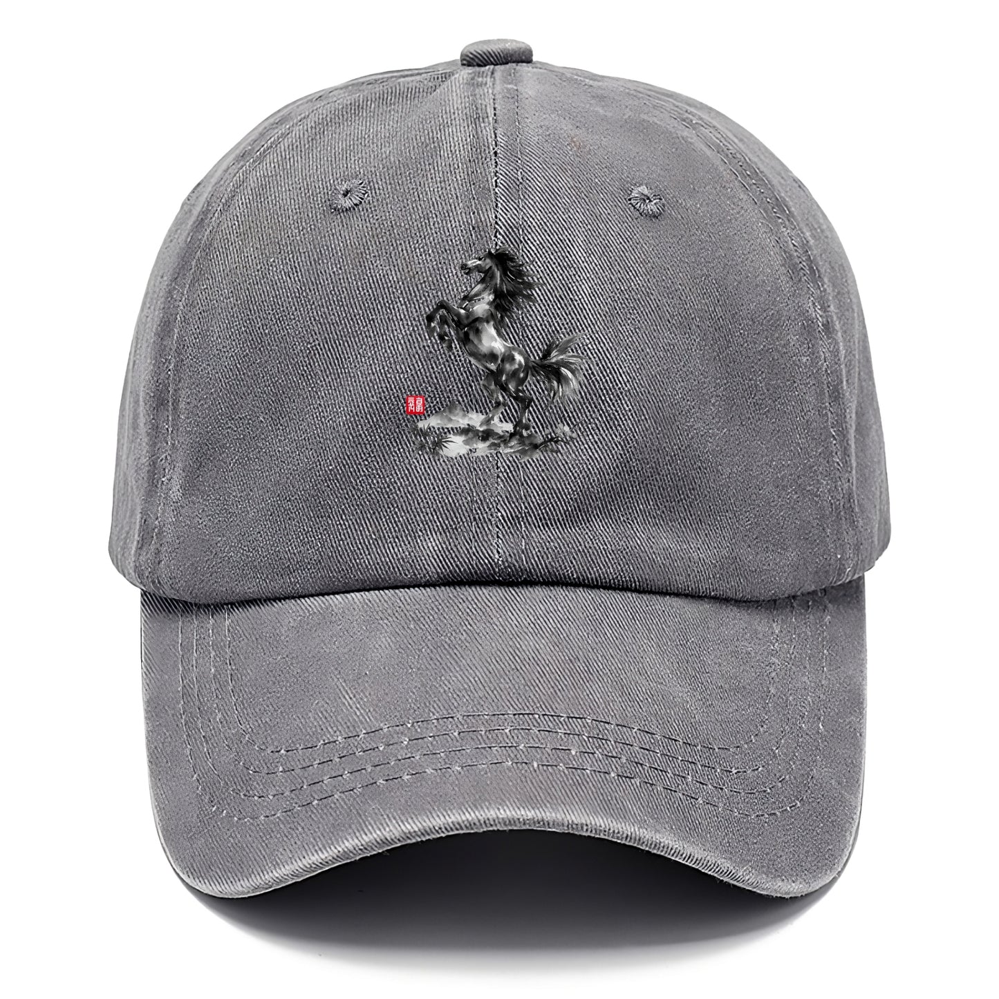 WILD STALLION | Powerful stallion rearing up | Windswept mane and tail | Mountain - Classic Cap - Urban Haze(Grey)