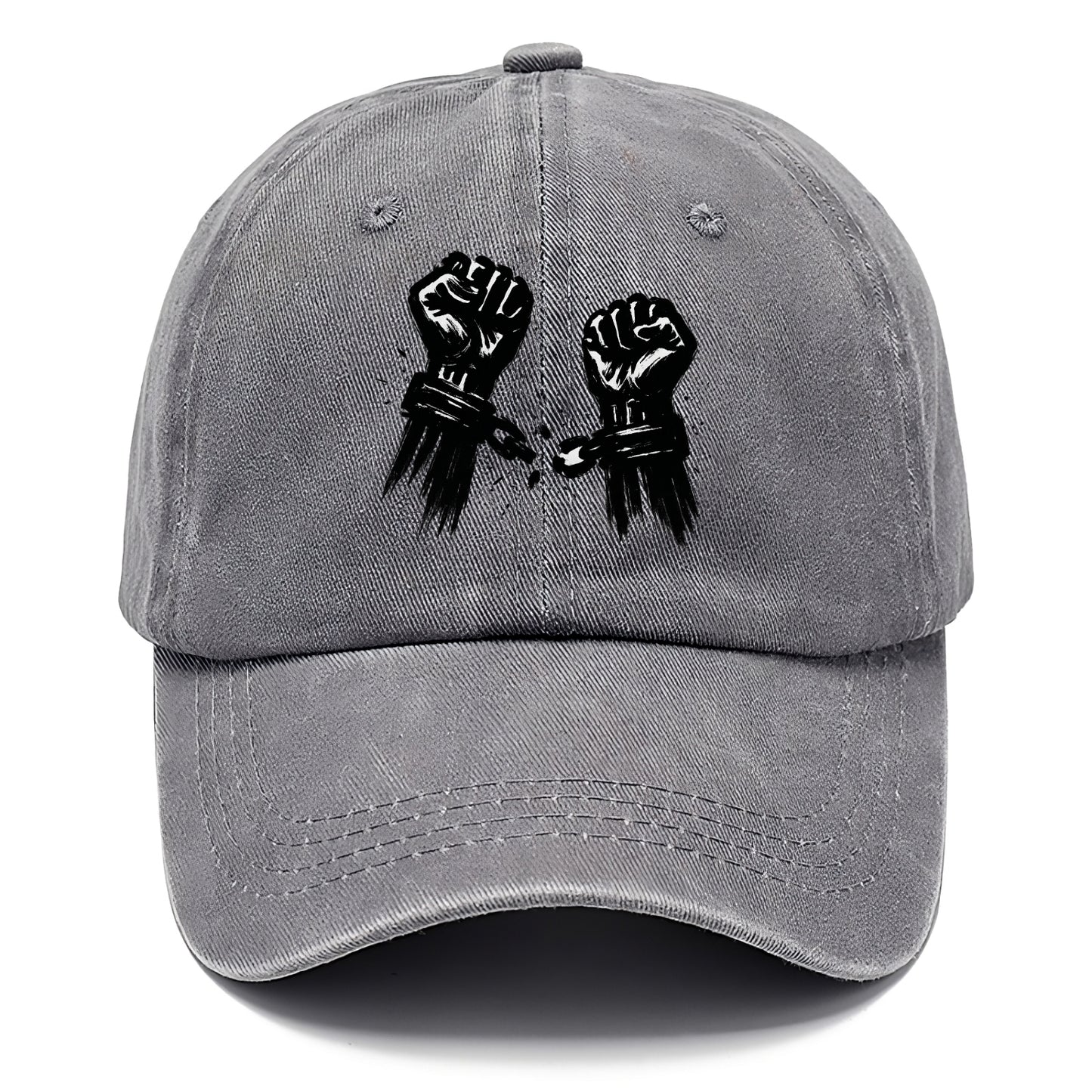 Two raised fists breaking chains - liberation and freedom ink painting - Classic Cap - Urban Haze(Grey)