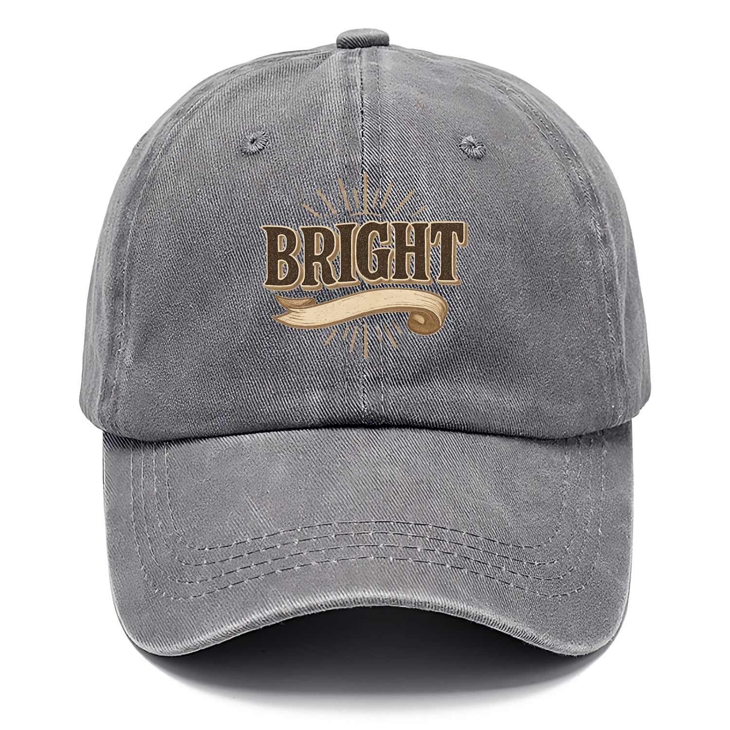 Bold typography design - "BRIGHT" - intelligent, shining - Classic Cap - Urban Haze(Grey)