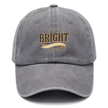 Bold typography design - "BRIGHT" - intelligent, shining - Classic Cap - Urban Haze(Grey)