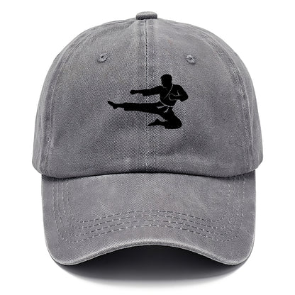 Martial artist flying kick - Classic Cap - Urban Haze(Grey)