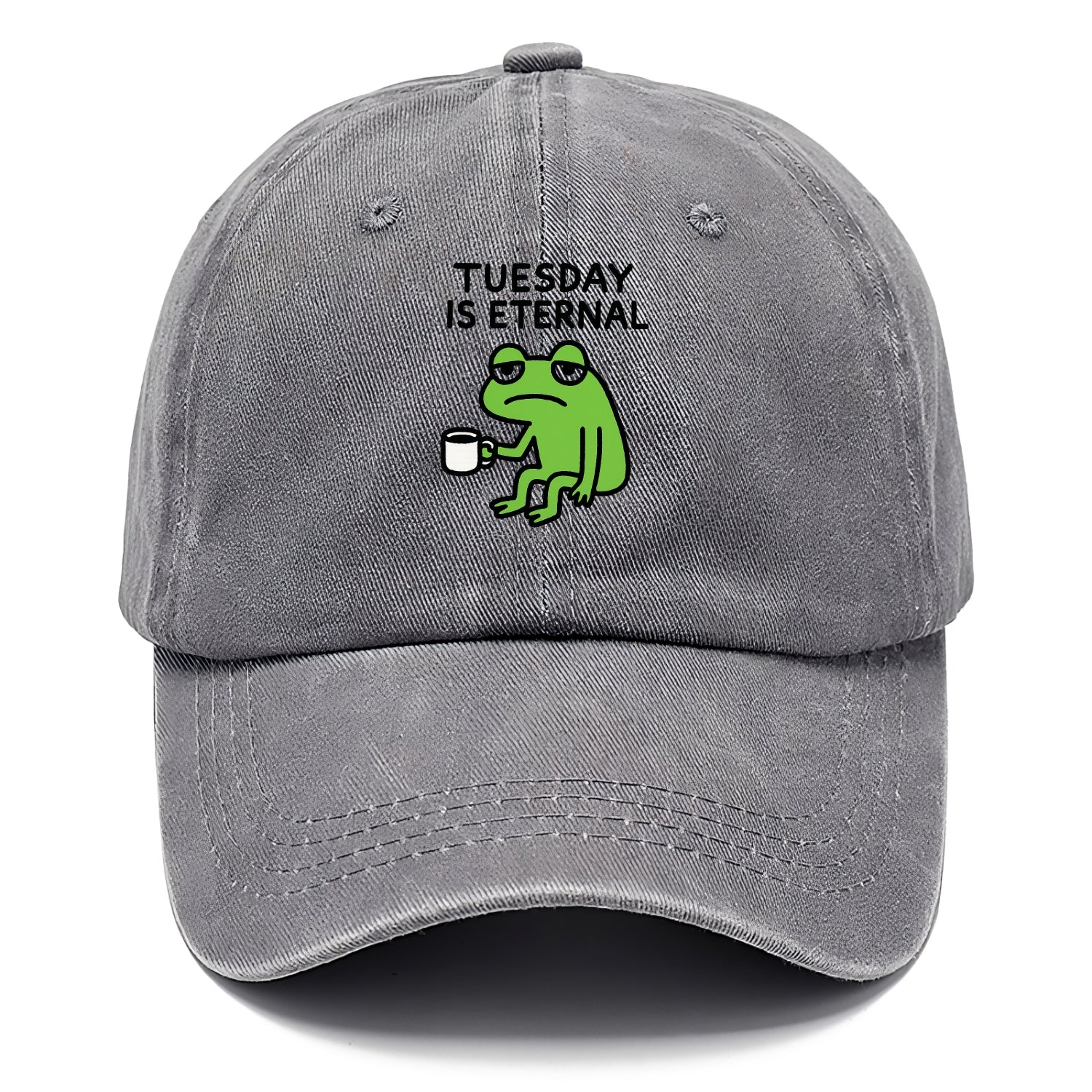 TUESDAY IS ETERNAL | Tired frog with coffee cup - Classic Cap - Urban Haze(Grey)