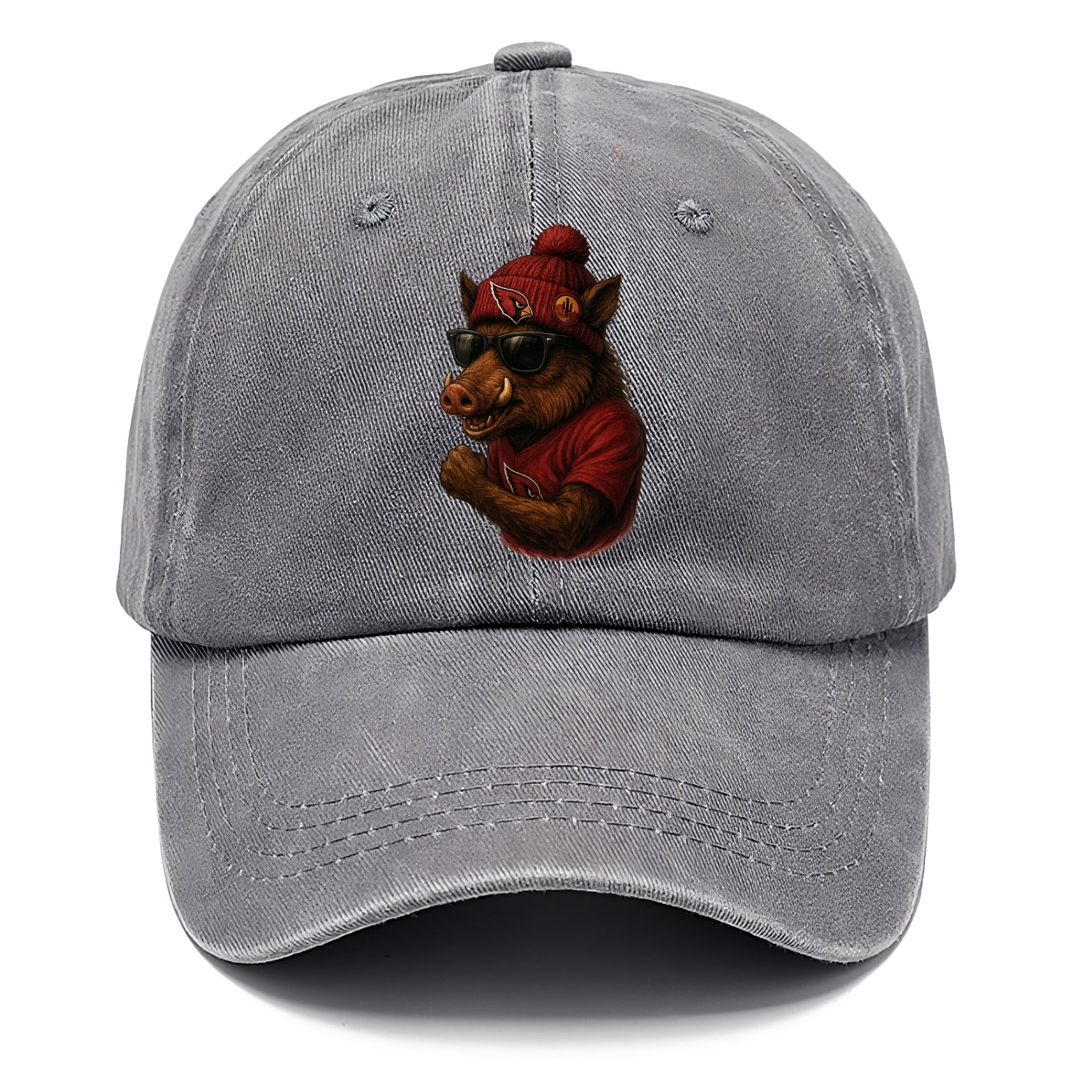 Arizona Javelina wearing Cardinals beanie with desert patch and wayfarer sunglasses - Classic Cap - Urban Haze(Grey)