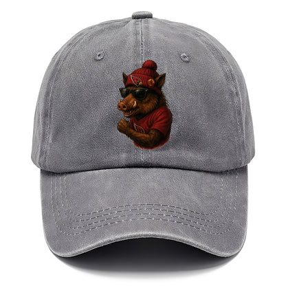 Arizona Javelina wearing Cardinals beanie with desert patch and wayfarer sunglasses - Classic Cap - Urban Haze(Grey)