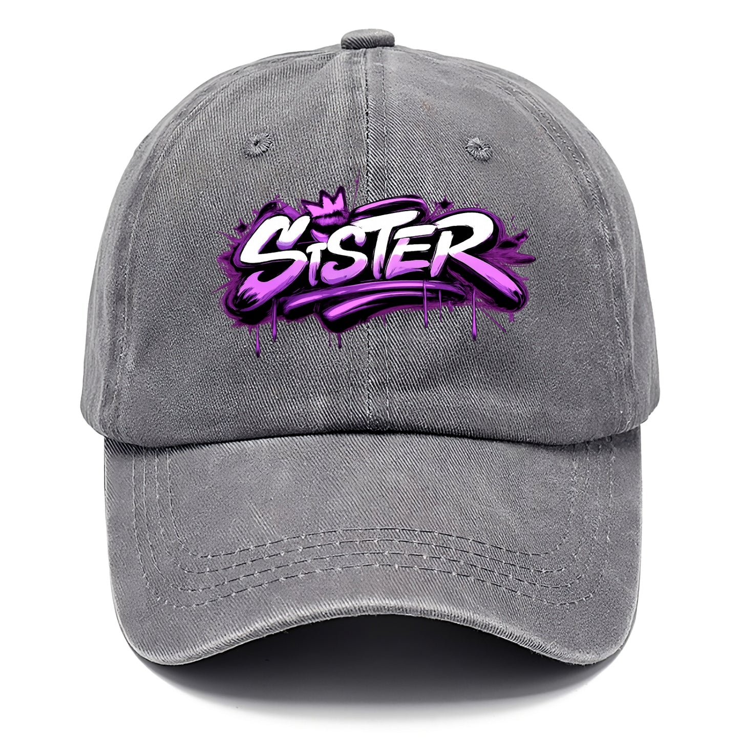 Bold typography design - "SISTER" - female bond, sisterhood - Classic Cap - Urban Haze(Grey)