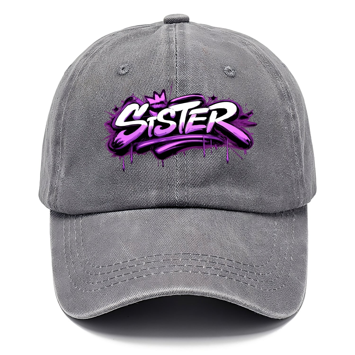 Bold typography design - "SISTER" - female bond, sisterhood - Classic Cap - Urban Haze(Grey)