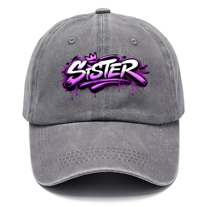Bold typography design - "SISTER" - female bond, sisterhood - Classic Cap - Urban Haze(Grey)