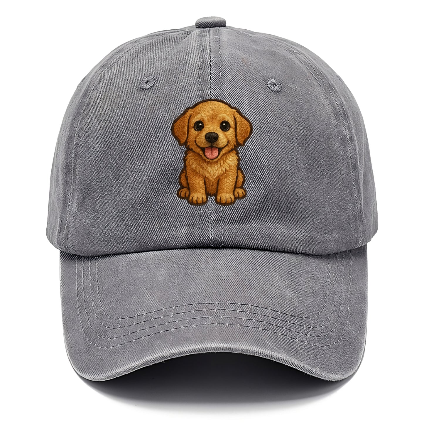 Baby Golden Retriever Puppy - fluffy golden fur, big brown eyes, pink tongue, floppy - Classic Cap - Urban Haze(Grey)