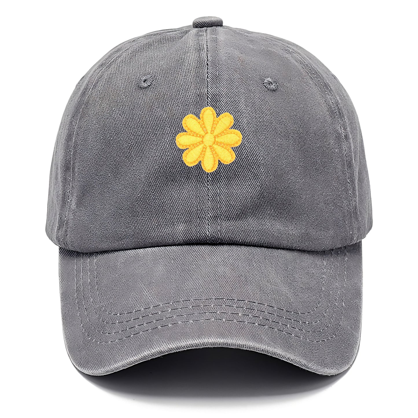 Gorra clásica Pandaize con diseño floral bordado en amarillo. Gorra de béisbol ajustable para hombre y mujer. Protección solar. Estilo casual y deportivo.