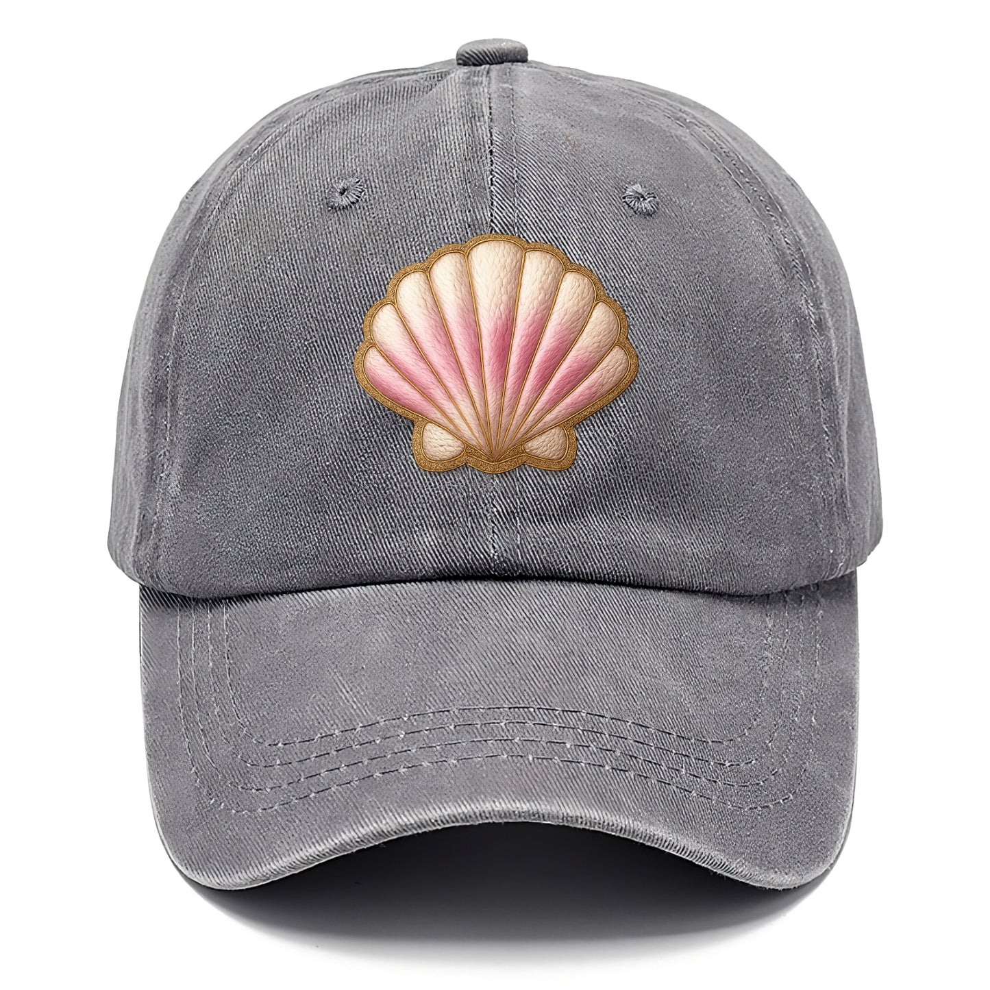 SEASHELL SCALLOP - scallop shell in cream and pink , beach - Classic Cap - Urban Haze(Grey)
