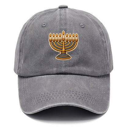 MENORAH LIGHTS - nine branch candelabra in gold and blue , Hanukkah - Classic Cap - Urban Haze(Grey)