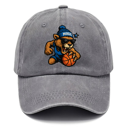 Florida Panther wearing Magic beanie with star wand patch and wayfarer sunglasses - Classic Cap - Urban Haze(Grey)