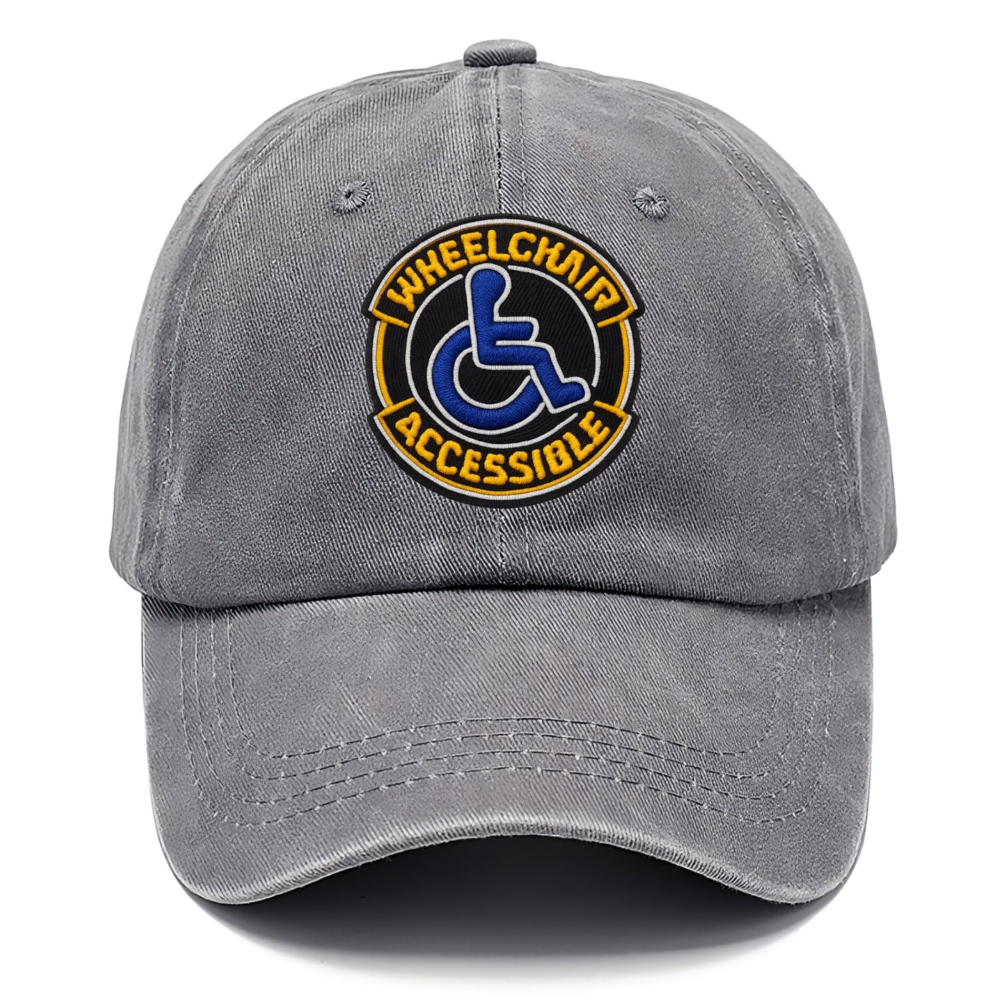 WHEELCHAIR ACCESSIBLE - accessibility symbol in blue , inclusion - Classic Cap - Urban Haze(Grey)