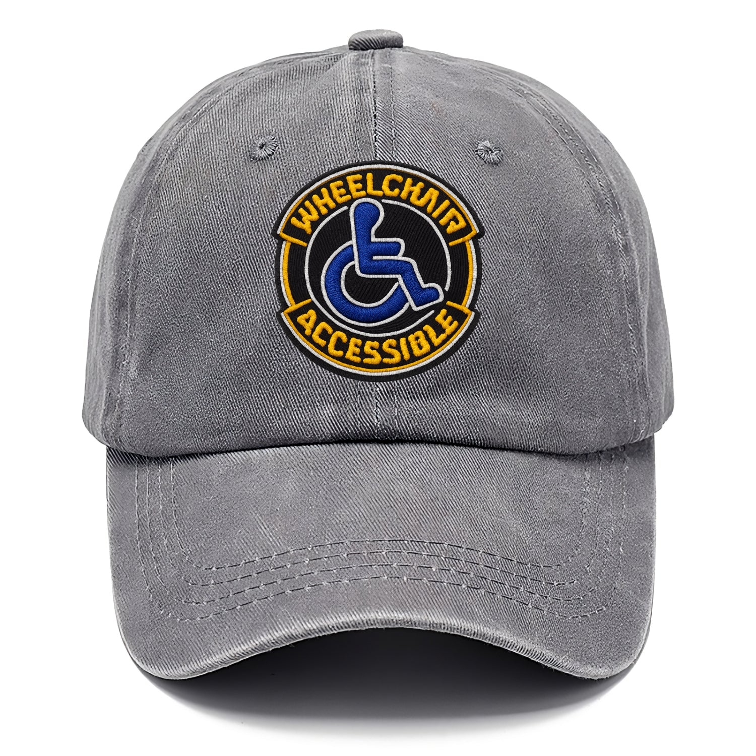 WHEELCHAIR ACCESSIBLE - accessibility symbol in blue , inclusion - Classic Cap - Urban Haze(Grey)