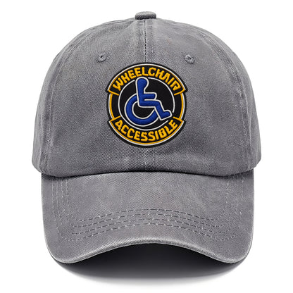 WHEELCHAIR ACCESSIBLE - accessibility symbol in blue , inclusion - Classic Cap - Urban Haze(Grey)