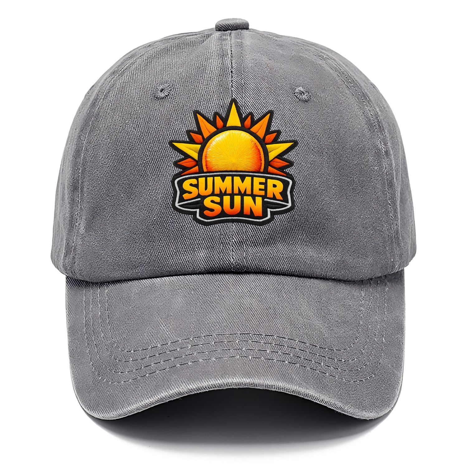 SUMMER SUN - bright sun with rays in yellow and orange , hot season - Classic Cap - Urban Haze(Grey)