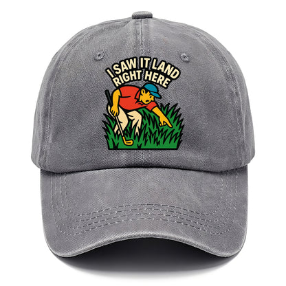 Golfer searching in deep rough - "I Saw It Land Right Here" - lost ball saga - Classic Cap - Urban Haze(Grey)