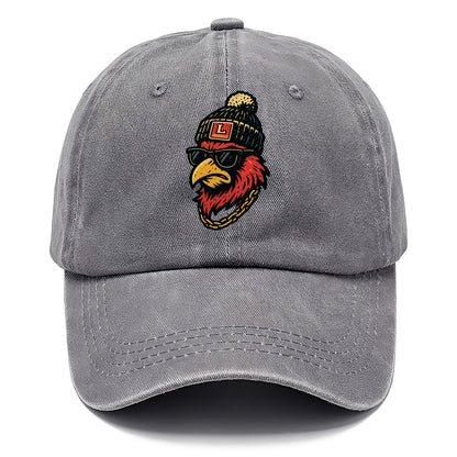 Louisville Cardinal wearing Louisville beanie with L patch - Classic Cap - Urban Haze(Grey)